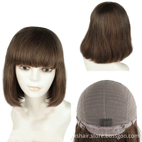 The Cheapest Wholesale Straight Bob Wig Brazilian Remy Human Hair Machine Made Bob Wigs 100% Human Hair Non Lace Bob Wigs